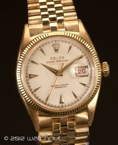 Rolex 1952 Red Datejust 6305 18k Gold 